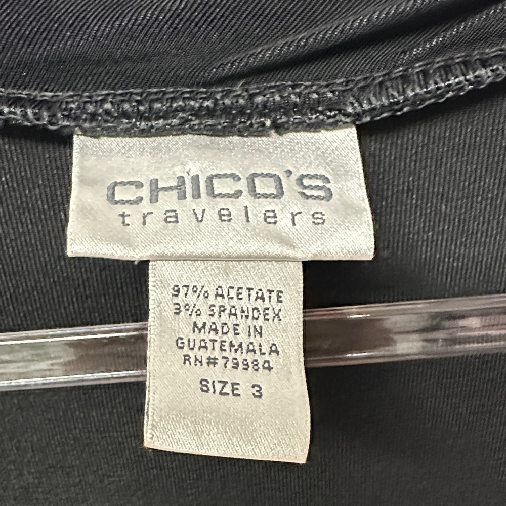 Chico's Travelers Women's Twisted Collar Black Top XL - Picture 2 of 4